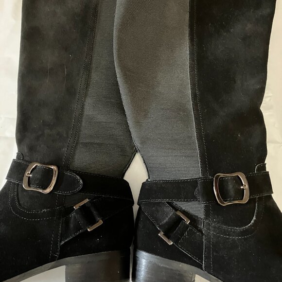 Fitzwell Boots Suede Leather Riding Boots Wide Calf Boot Size 8.5 NEW - Picture 4 of 11